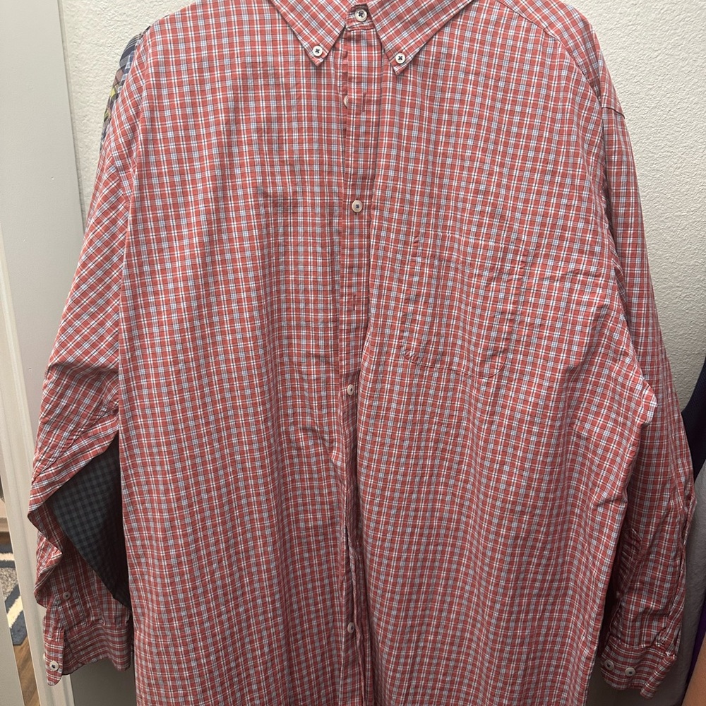 Roundtree & Yorke Red Plaid Men's Shirt